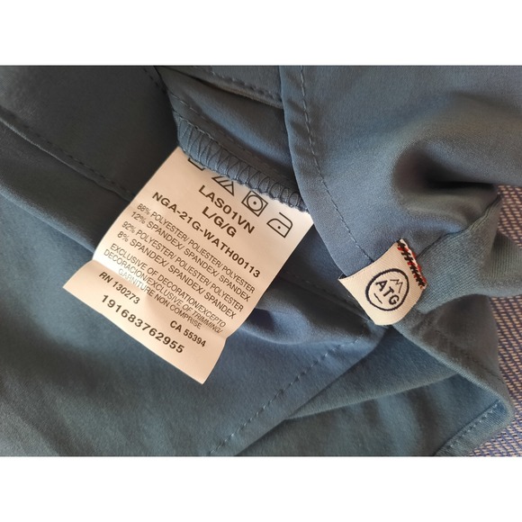 Wrangler Men ATG Mixed Material Vent Shirt StormCloud UV Protection Large NWT - Picture 8 of 9